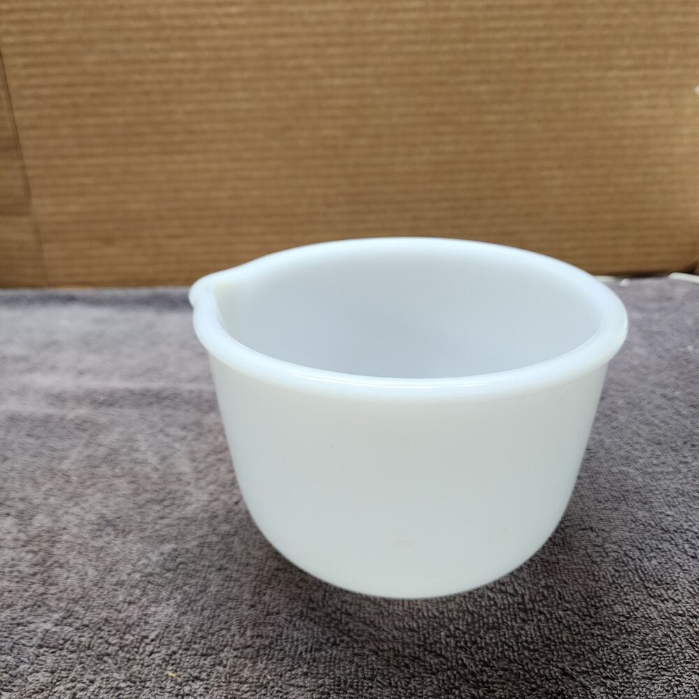 Vintage Glasbake for Sunbeam Milk glass bowl with spout T